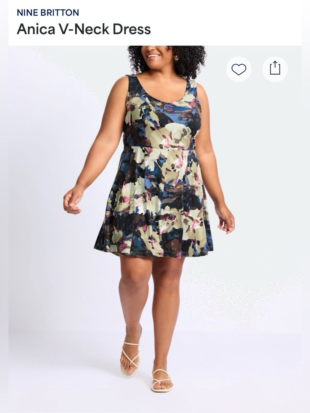 Nine Britton Anica V-Neck Dress - Multicolor Floral
